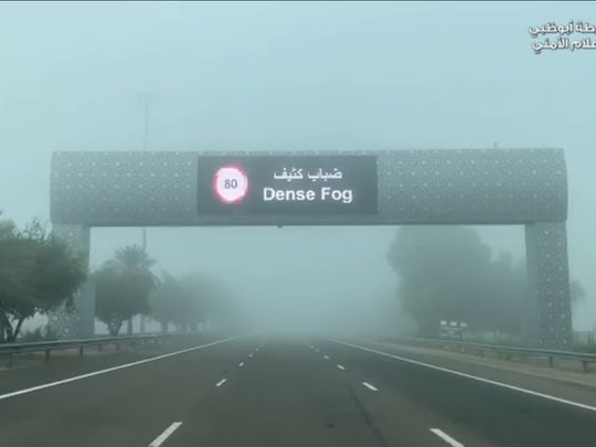 Fog reduced speed limits in Abu Dhabi