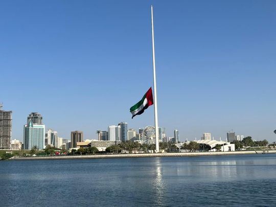 Flag half mast Khalifa