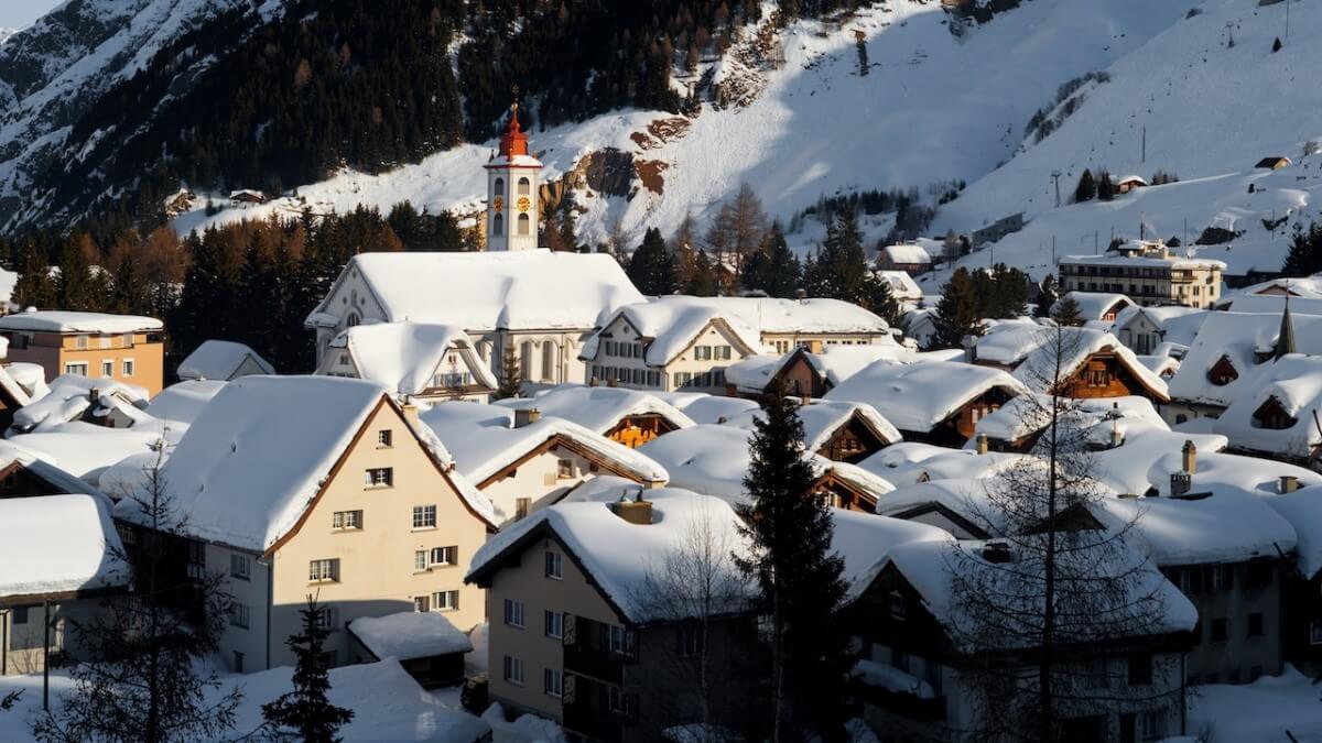 Andermatt Village during Winter in Switzerland